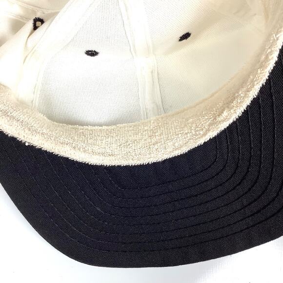 Vintage Coca-Cola Hat Cap White Black Bill Embroidered Bottle 90s 1996 Made USA - Picture 7 of 12